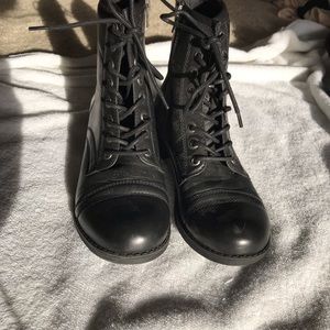 Black military style boots